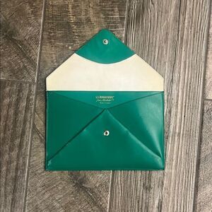 Vintage LA BAGAGERIE Jean Marlaix, Paris France leather Envelope Clutch 10x7”